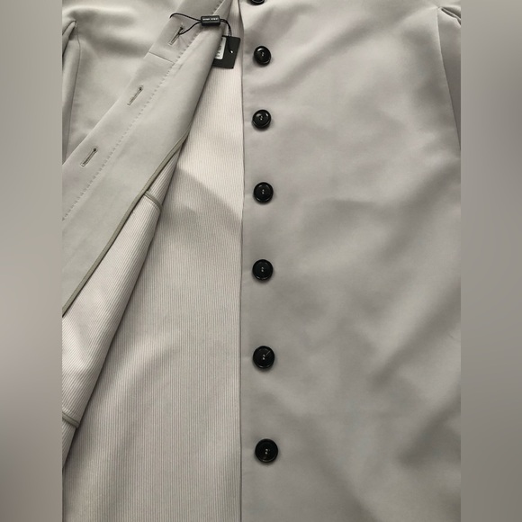 Giorgio Armani Long Collarless Coat in Light Grey Size 12 (IT 48) - Picture 8 of 11